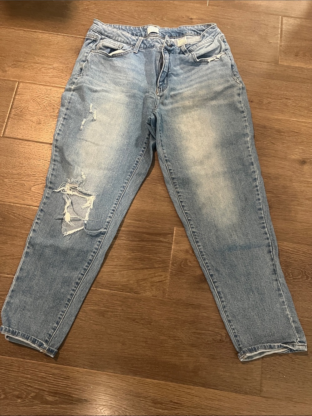 Time and Tru Light Blue Distressed Boyfriend Jeans